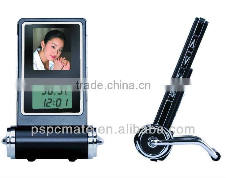 mini digital photo frame with clock and thermometer as gift
