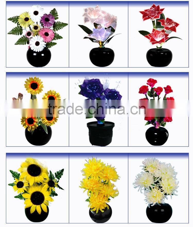 Indoor decoration wedding supplies illuminated fiber optic sunflower