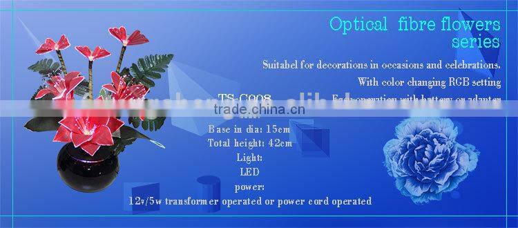 Party supplies color changing optical fiber christmas flower with led
