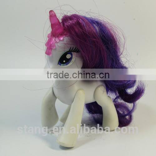 Children PVC Plastic Figure Toy.White Little Pony with Purple Tail.Popular and Hot Sale in 2014