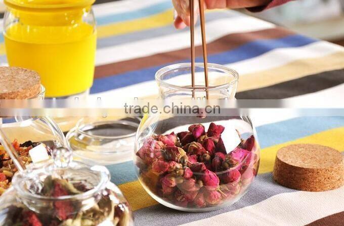 Glass tea-caddy n box in which tea is kept for daily use