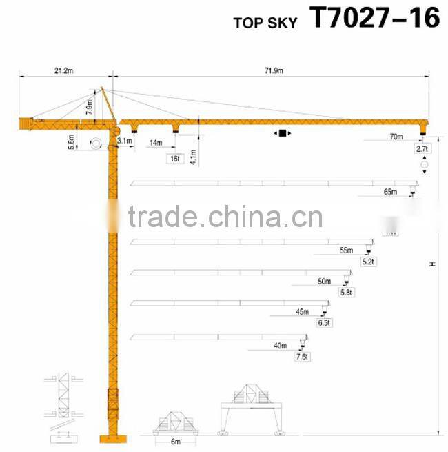 Chinese CE standard topkit tower crane