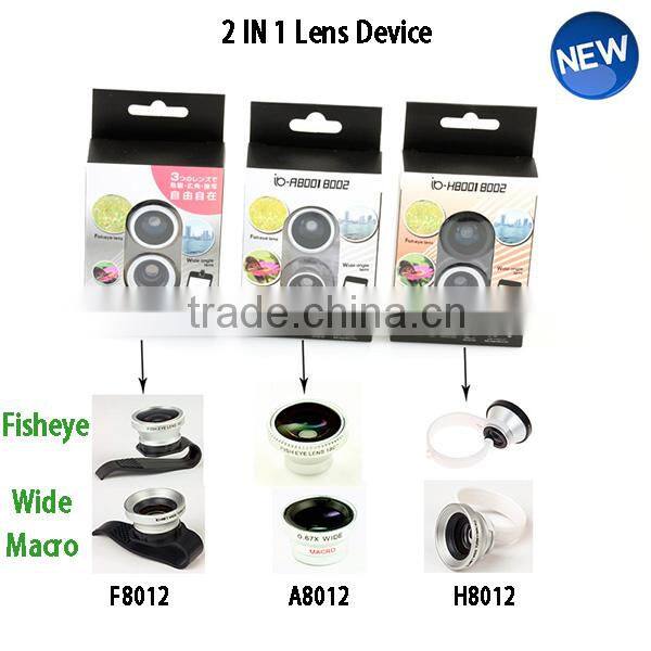 2016 New Design Universal clip Fish eye + Wide angle + Macro 3 in 1 camera Lens for Mobile Phone