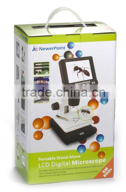 Hot sale battery powered 12M portable geological microscope with LCD screen