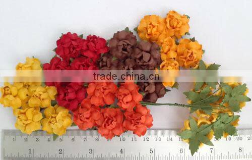 Fall Theme Colors, Small Handmade Mulberry Paper Flower, Wedding Party, Scrap-booking Crafts, Wholesale R19