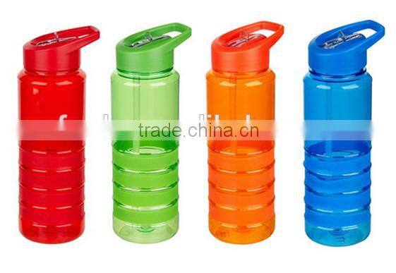Portable Single wall Tritan plastic Water Bottle with straw