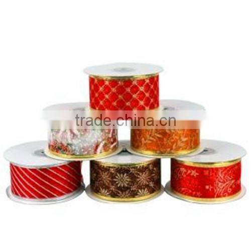Wholesale Wire Edge Christmas Ribbon for Gift Packaging