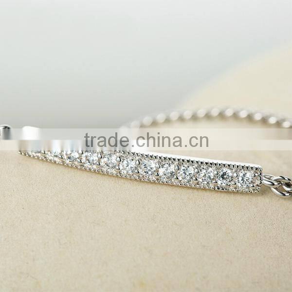 Latest design 2015 S925 sterling cz women silver bracelets for women
