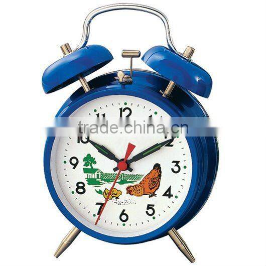 Metal case mechanical alarm clock in 4 inches size