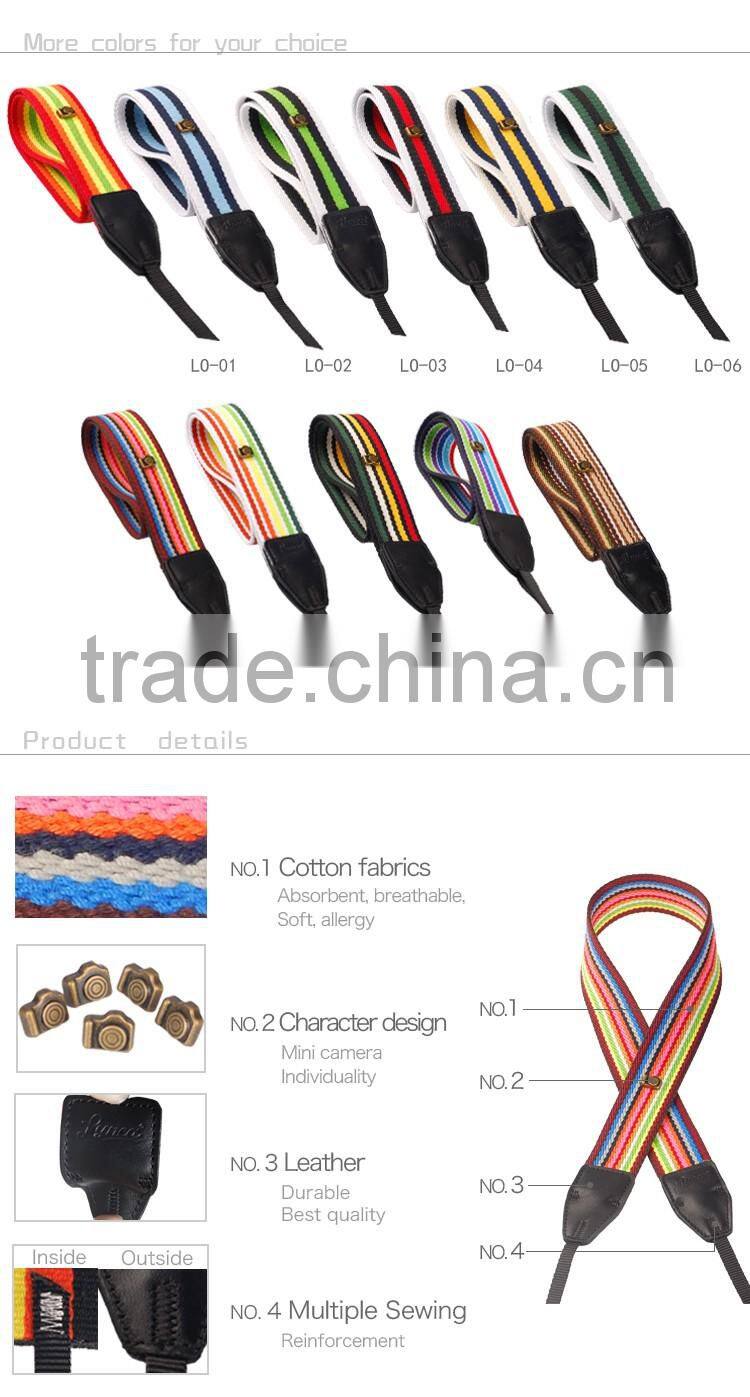 Fashion Shoulder Strap Colourful Ribbon Pattern D-SLR Camera Strap Shoulder Neck Strap Grip LO-11
