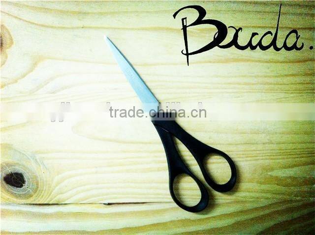 Special stainless steel stationery scissors with plastic handle BD-S1667