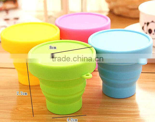 China factory wholesale good quality silicone plastic travel fold cup