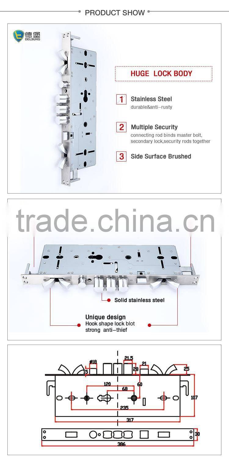 45mm backset mortise cylinder stainless steel lock body