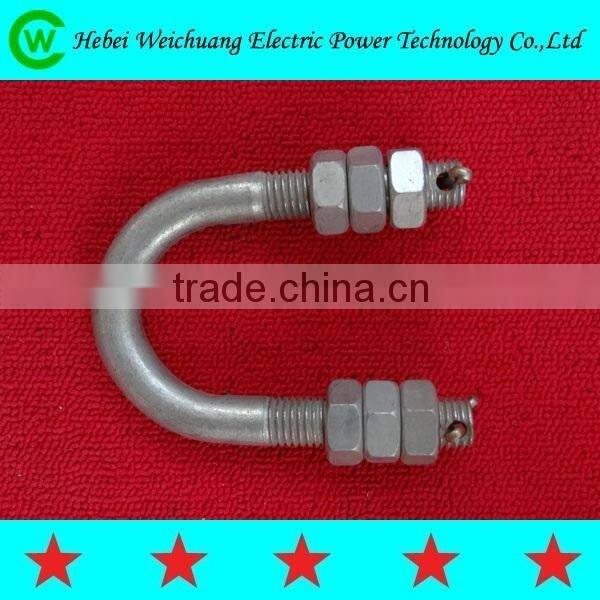 70kn High Quality Hot Dip Galvanized Standard U Bolt with Nut for Power Line Hadware Fittings Durable In Use