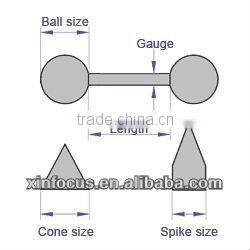Lozenge curved barbell, 14 ga body jewelry Eyebrown Piercing Ring Jewelry