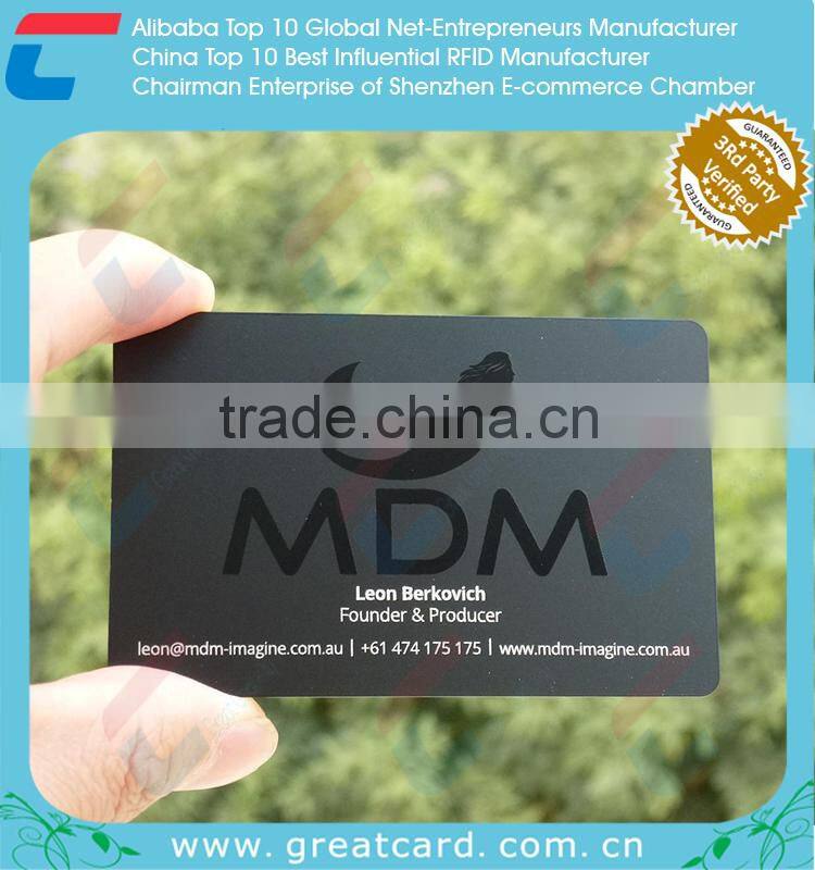 High End Black Anodized Stainless Steel Metal Member Card