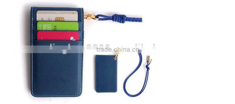 Black Faux Leather Business ID Credit Card Badge Holder with Card Pocket