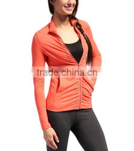 womens fitness jacket, gym jacket, nylon yoga jacket
