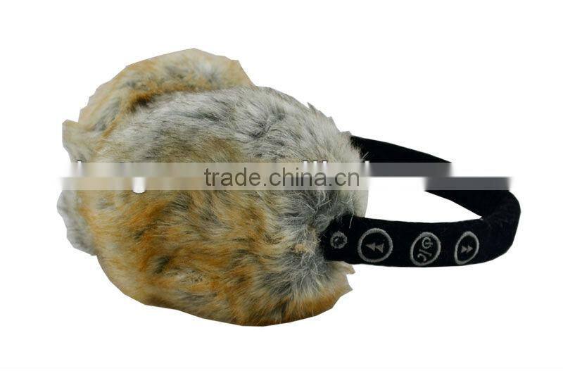 Newest hot-sale soft fur earmuffs with bluetooth headphone