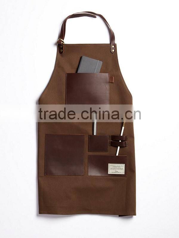 Custom high quality leather work apron canvas for men