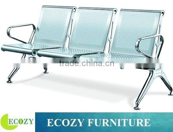 3-Seater stainless steel waiting chairs