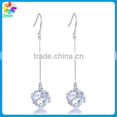 Cheap ball crystal ball silver hook crystal drop earring