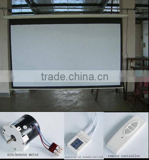 Matte White Electric Projection Screen with remote control