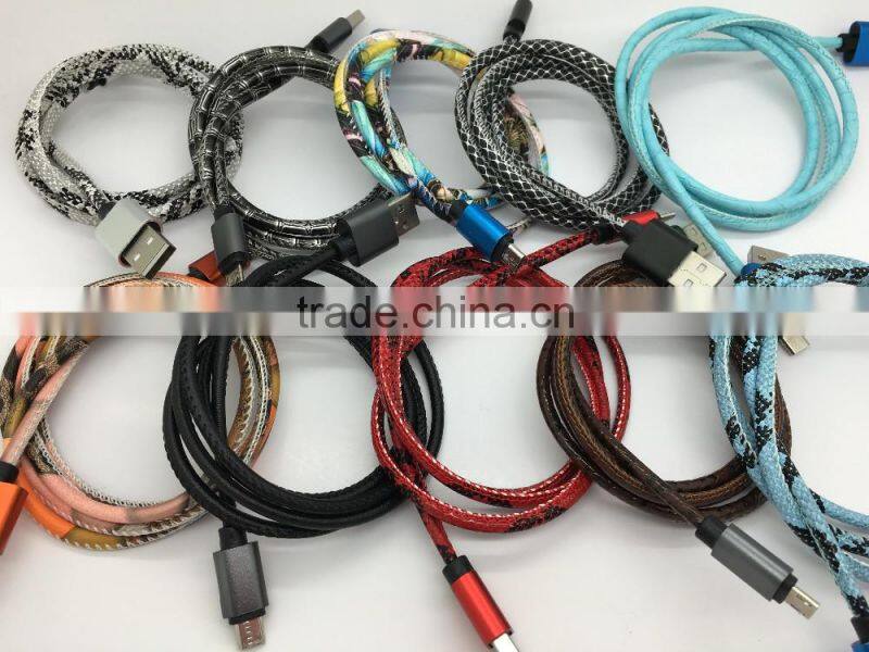 Braided Micro USB Charger Cable 1M 3FT 2M 6FT Data Sync Fabric Nylon Charging Cable Cord Line For smart phone