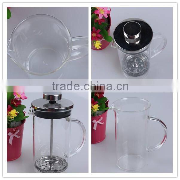 350ML New High quality borosilicate glass portable tea maker,stainless steel glass tea pot with strainer
