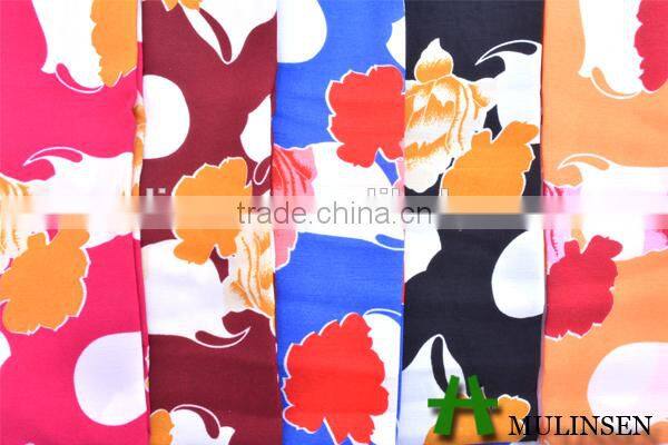 100% polyester wool peach printed apparel fabric
