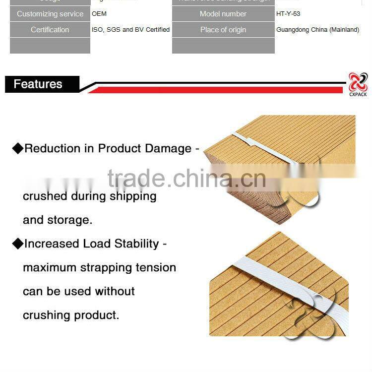 Duplex kraft liner paper core board brown and semi-wraped paper angle board