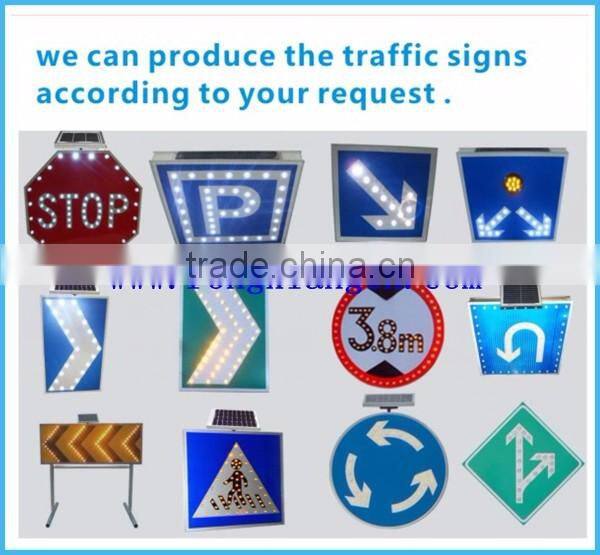 Aluminium LED Flashing Alto Solar Road Traffic Sign/Solar Panels Informative Traffic Sign