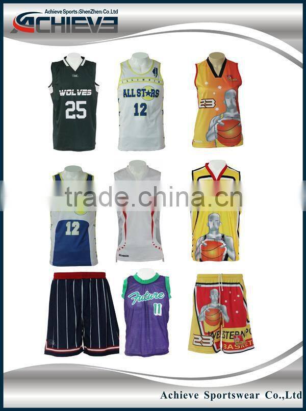 Latest cheap reversible basketball jersey unifrom design