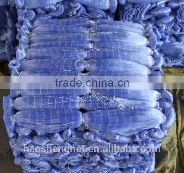 Plastic blue monofilament fishing net