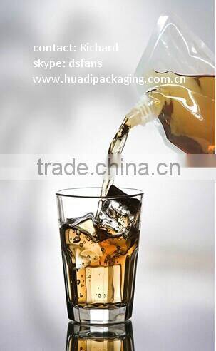 color printed stand up bag with spout for juice or coffee or tea packaging