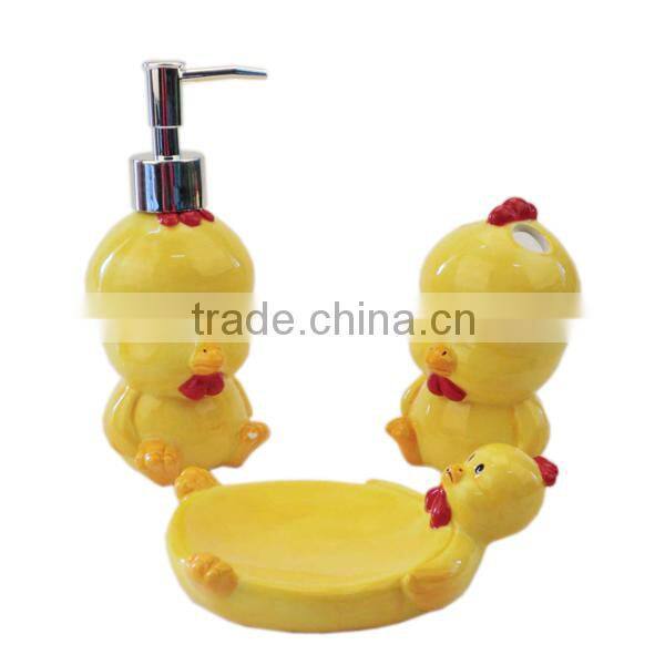Glaze ceramic 3pcs bathroom set, bathroom accessories