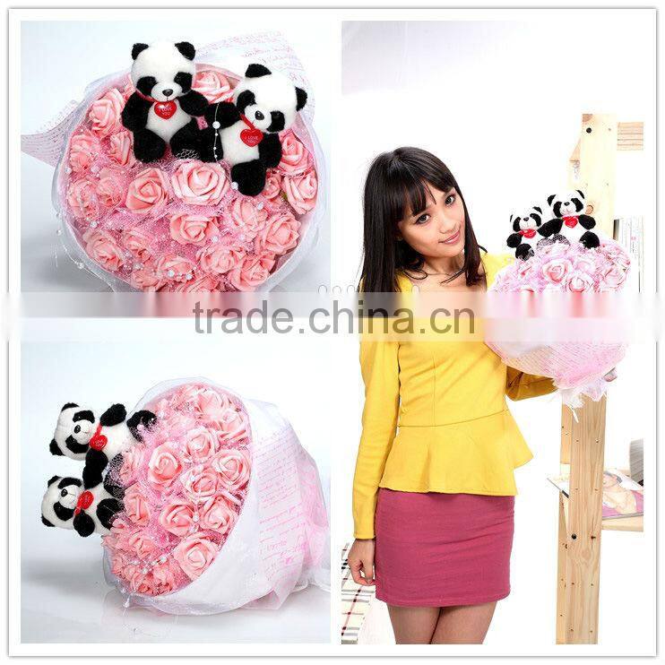 adorable plush toy bouquet wedding gifts panda