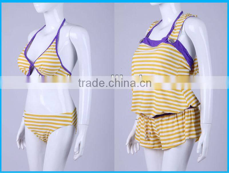 Domi hot sex image photo bikini sets with full stripe style swimwear and beachwear