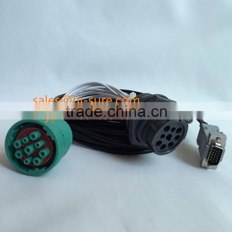 Deutsch 9-pin B022 connector to HDB15P & J1939S cable with 9pin green connector