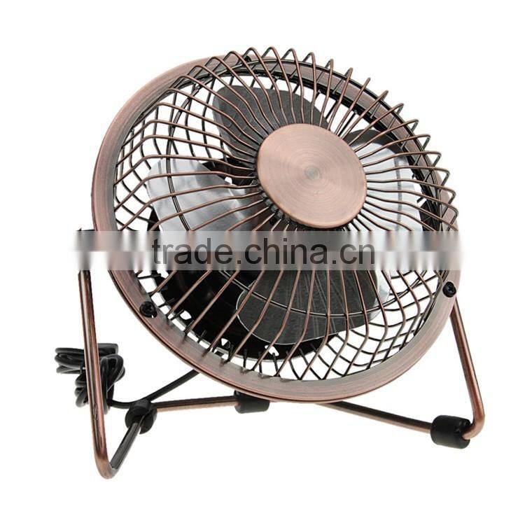 New products 2016 USB air cooler bronze metal antique copper fan usb desk fan