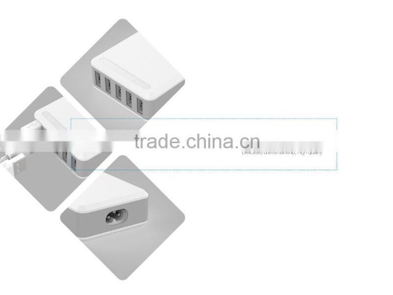 40W 8A 5 Port Smart Intelligent Desktop USB Wall Travel Charger Adapter Charging Station for smart phones and tablet