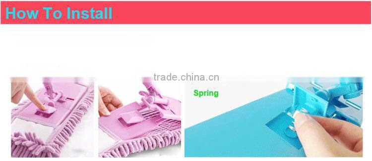 Chenille Flat Mop with Removable Mop-head, Foldable Chenille Mop