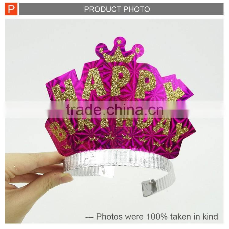 Happy birthday party toys girl headband crown 12pcs
