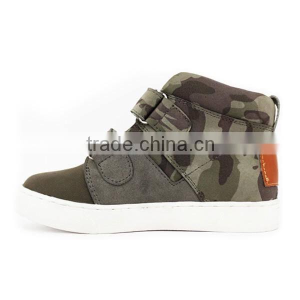 Guangzhou Choozii Fashion High Cut Camouflage PU Kids Sneakers Boy