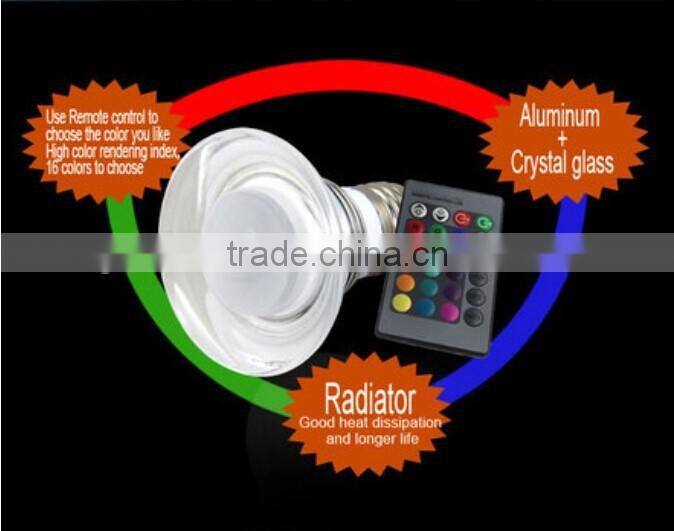 High quality Colorful 3W Crystal led light bulb RGB LED Bulb