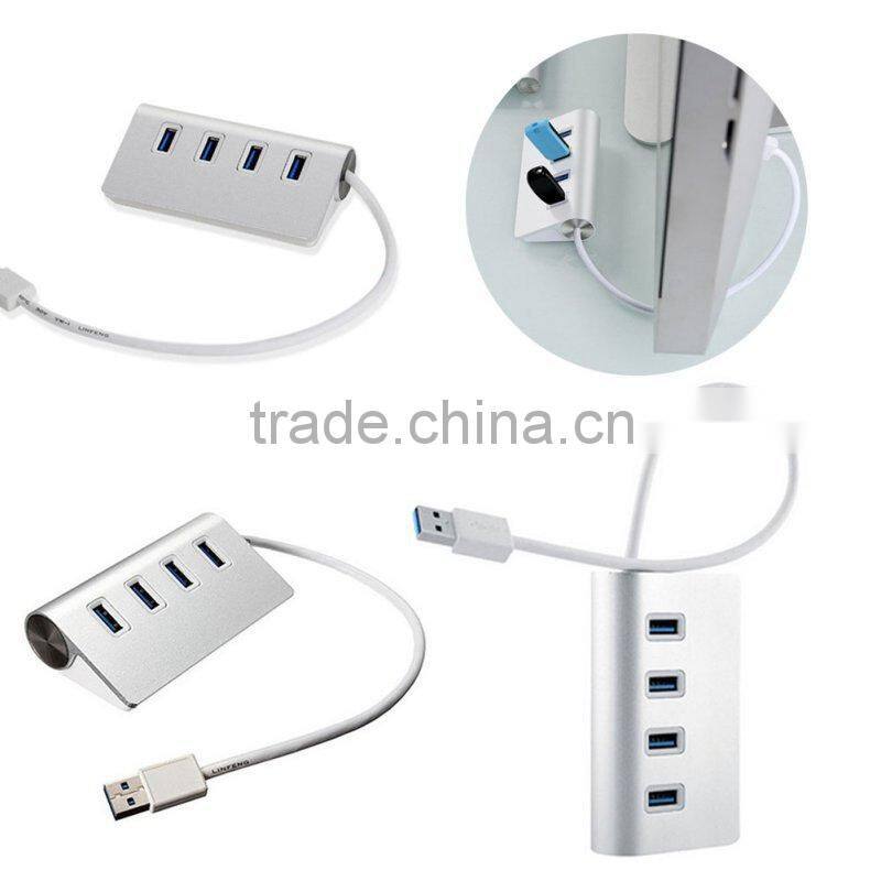 Mini 4 port USB3.0 Hub Supports 5 Gb/s Compatible with USB3.0/USB2.0/1.1