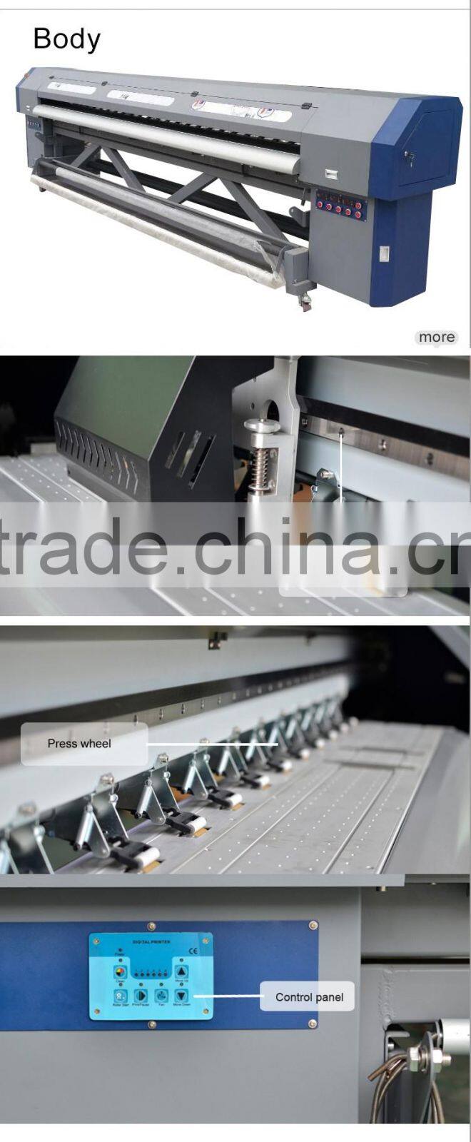 3.2m one dx7 head 4 color polyester uv ink print printer