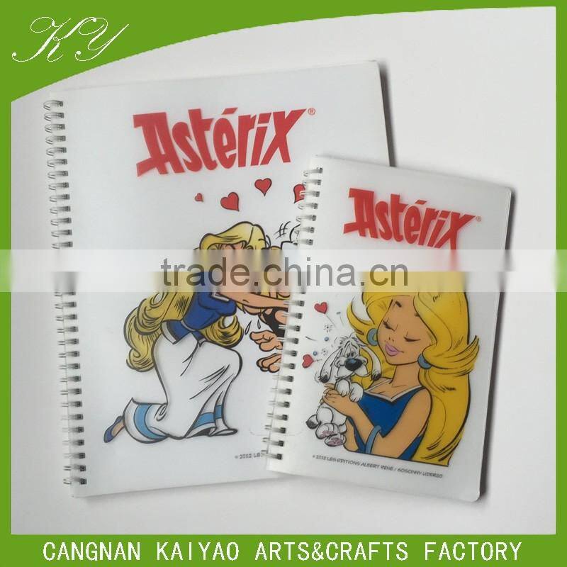 Custom pp cover bluk spiral notebook for promotion