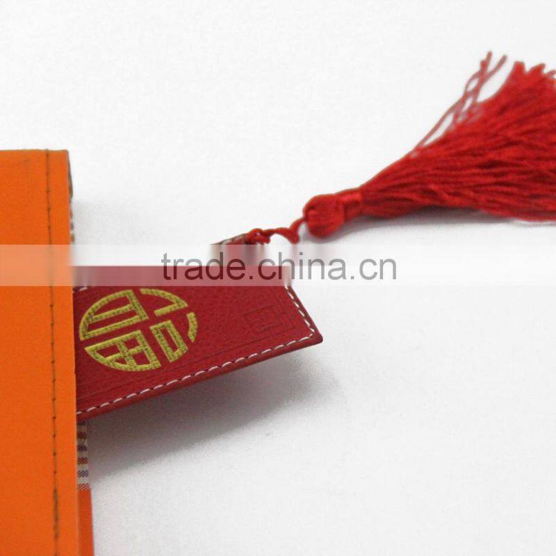 leather bookmark with tassel lace