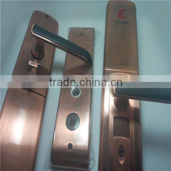 gold hotel smart lock with rfid card key system